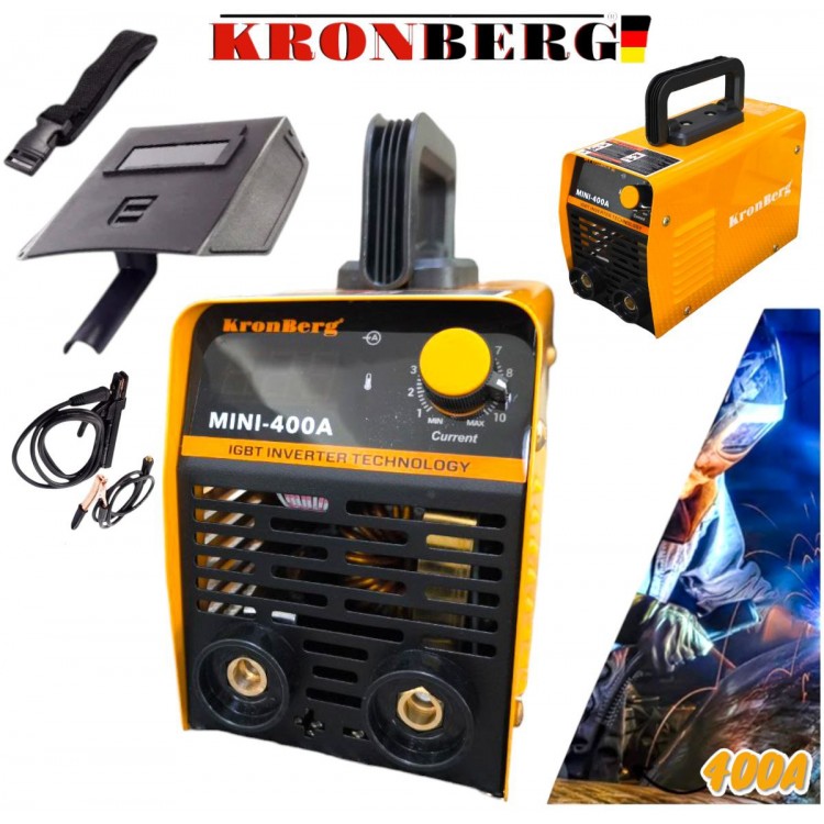INVERTOR ELECTRIC 400A CU AFIȘAJ INVERTOR KRONBERG IGBN până la 5 mm Aparat de sudură + SET MASCA CIOCAN ȘI PERII 2025.