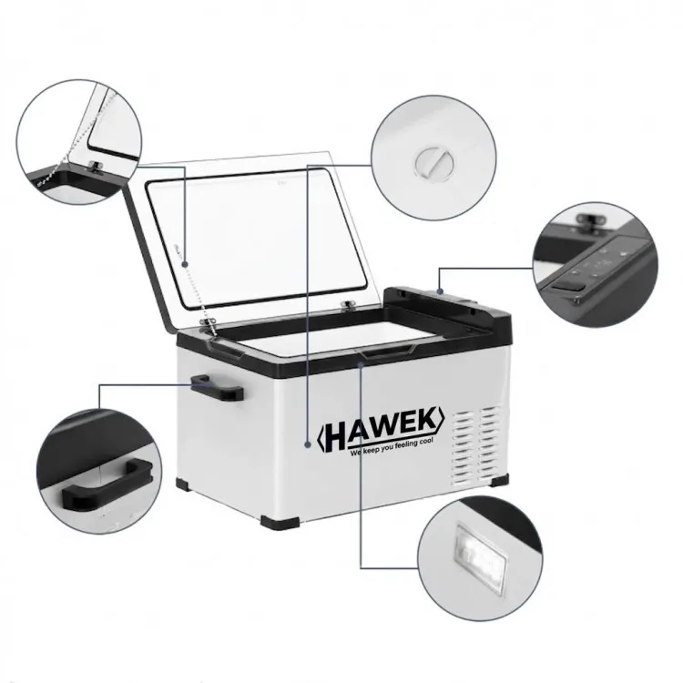 Frigider portabil cu compresor HAWEK 40L – 12V / 24V / 220V | Răcire și congelare oriunde, model: C40