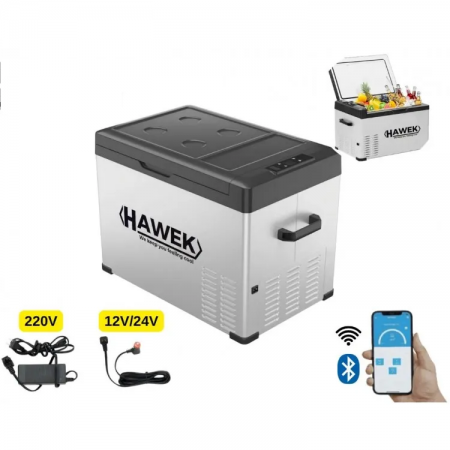Frigider portabil cu compresor HAWEK 40L – 12V / 24V / 220V | Răcire și congelare oriunde, model: C40