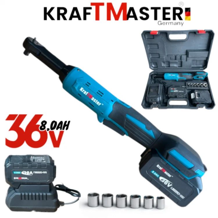 Clichet pe baterie KRAFT MASTER 2 baterii 36V 8.0AH cu trusa și inserții