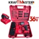 Cheie mare fără fir 1/2 36V 8Ah KRAFTMASTER cu 25 de piese, 2 baterii și încărcător în trusă