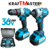 Cheie de impact și șurubelniță fără fir, fără perii, 36V 8AH, într-o cutie KRAFTMASTER