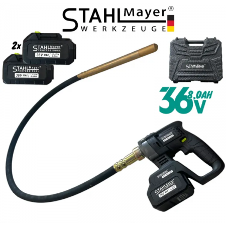 Vibrator de beton fără fir STAHLMAYER 36V, cu 2 baterii și încărcător Vibrator de beton fără fir STAHLMAYER 36V, cu 2 baterii și încărcător