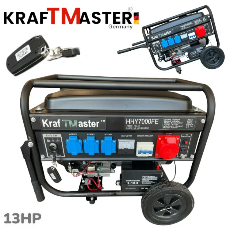 Generator cu motor în patru timpi cu roți și telecomandă 7,5 kW KRAFT MASTER 13 CP 220V 380V 12V Generator cu motor în patru timpi cu roți și telecomandă 7,5 kW KRAFT MASTER 13 CP 220V 380V 12V