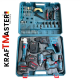 Set 4 în 1 fără fir șurubelniță, cheie de inpact și polizor unghiular cu 50 de piese, KRAFT MASTER 18V 5AH Set 4 în 1 fără fir șurubelniță, cheie de inpact și polizor unghiular cu 50 de piese, KRAFT MASTER 18V 5AH