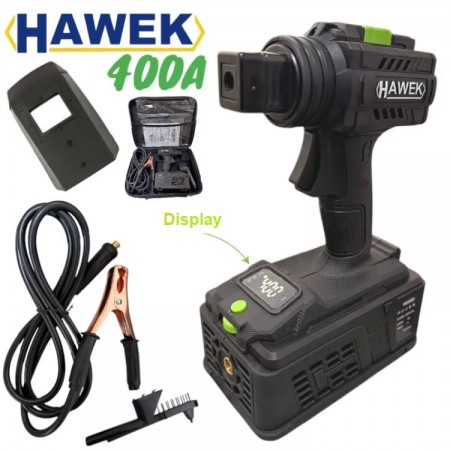 Pistol de sudat cu invertor portabil profesional cu afișaj, HAWEK 400A