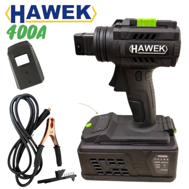 Pistol de sudat cu invertor portabil profesional cu afișaj, HAWEK 400A