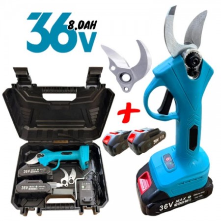 Foarfecă de grădinărit fără fir + cuțit de rezervă cadou 36V 8.0AH 33mm 2 baterii 