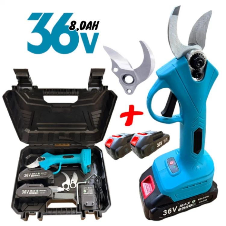 Foarfecă de grădinărit fără fir + cuțit de rezervă cadou 36V 8.0AH 33mm 2 baterii 