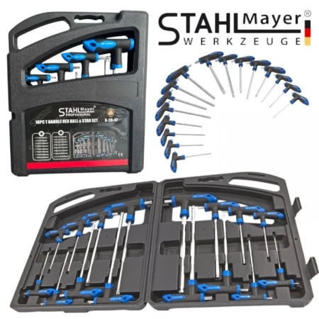 SET CHEI HEXAGONAL ȘI TORX CU MÂNER 16 PIESE STAHLMAYER