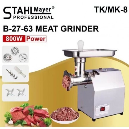 MAȘINĂ DE TOCAT CARNE ELECTRICĂ STAHLMAYER TK/MK-8 CU REDUCTOR 800W PROFESIONAL MAȘINĂ DE TOCAT CARNE ELECTRICĂ STAHLMAYER TK/MK-8 CU REDUCTOR 800W PROFESIONAL
