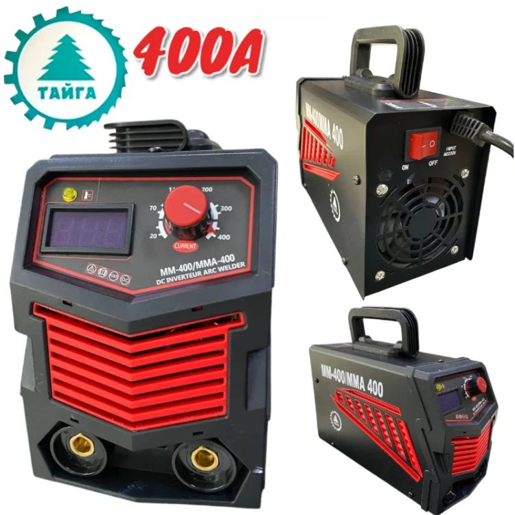 Aparat de sudura cu invertor 400 A cu afișaj în valiză și ochelari de soare TAIGA Aparat de sudura cu invertor 400 A cu afișaj în valiză și ochelari de soare TAIGA