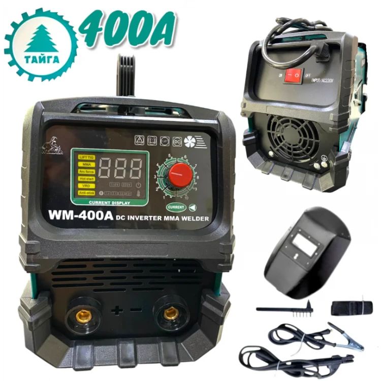 Aparat de sudura cu invertor 400 A cu afișaj mare și masca solara TAIGA Aparat de sudura cu invertor 400 A cu afișaj mare și masca solara TAIGA