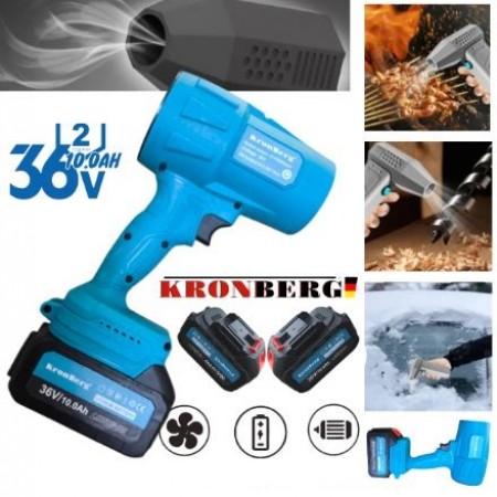 Suflantă turbo 36V 10.0AH pentru frunze, zăpadă, spălătorie auto, grătar, foc etc. 2 baterii Suflantă puternică KRONBERG