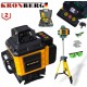 Nivelă laser 4D cu 16 linii KRONBERG 4D cu indicator de baterie + trepied