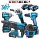 Nivelă laser fără fir, șurubelniță, cheie cu impact și polizor unghiular 36V 10AH KRONBERG Set 5 în 1 cu 5 baterii Nivelă laser fără fir, șurubelniță, cheie cu impact și polizor unghiular 36V 10AH KRONBERG Set 5 în 1 cu 5 baterii