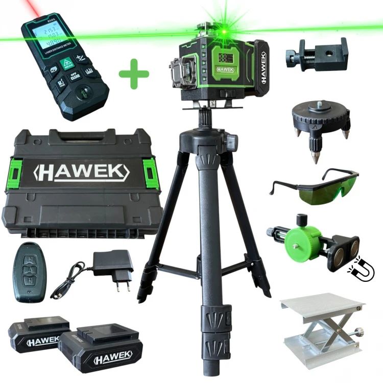 NIVELĂ LASER PROFESIONALĂ HAWEK 4D 16 LINII + RULETĂ LASER 50 METRI NIVELĂ LASER PROFESIONALĂ HAWEK 4D 16 LINII + RULETĂ LASER 50 METRI