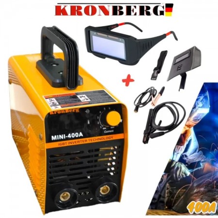INVERTOR ELECTRIC 400A CU AFIȘAJ INVERTOR KRONBERG IGBN până la 5 mm Aparat de sudură +OCHELARI SOLARE SET MASCA CIOCAN ȘI PERII 2025.