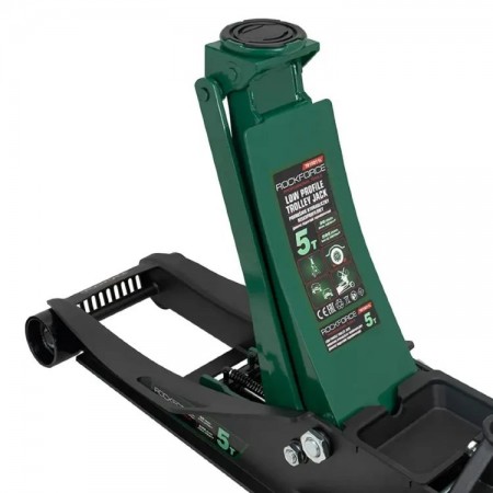Cric hidraulic profesional „Crocodile” ROCKFORCE 5T, profil redus, cu pedală și pompă dublă (96–595 mm) Cric hidraulic profesional „Crocodile” ROCKFORCE 5T, profil redus, cu pedală și pompă dublă (96–595 mm)