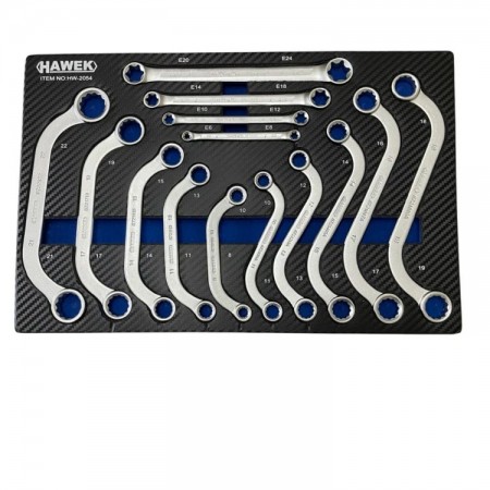 Set chei speciale în formă de S, în formă de C, E-Torx, 14 piese HAWEK, HW-2054 Set chei speciale în formă de S, în formă de C, E-Torx, 14 piese HAWEK, HW-2054