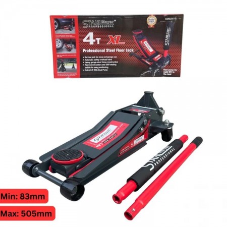 Cric cu profil redus 4 tone Crocodile STAHLMAYER - XL, 83-505mm, cu 2 pompe