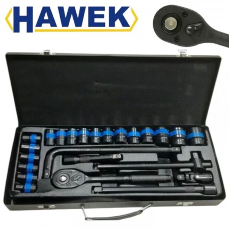 SET DE CHEI TUBULARE 24 PIESE 1/2 - 24 MM HAWEK