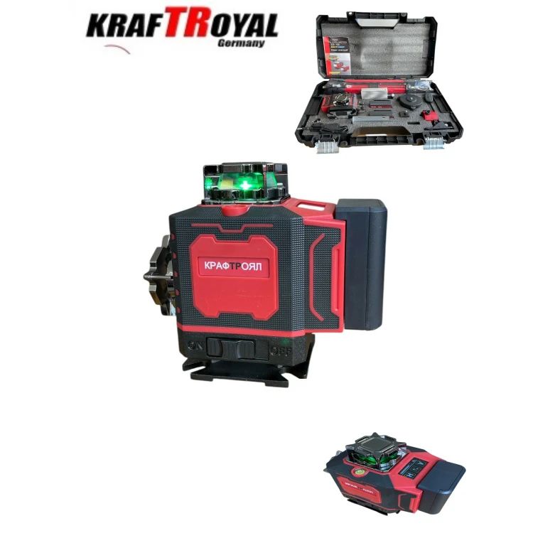 Nivelă laser cu 16 linii KRAFTROYAL 4D cu indicator de baterie senzor + trepied Nivelă laser cu 16 linii KRAFTROYAL 4D cu indicator de baterie senzor + trepied