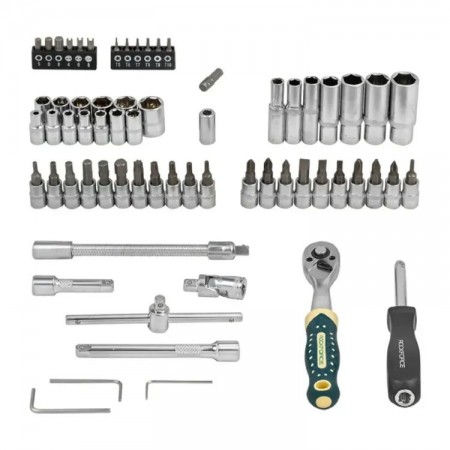 Set chei tubulare ROCKFORCE cu 66 de piese de 1/4" Set chei tubulare ROCKFORCE cu 66 de piese de 1/4"
