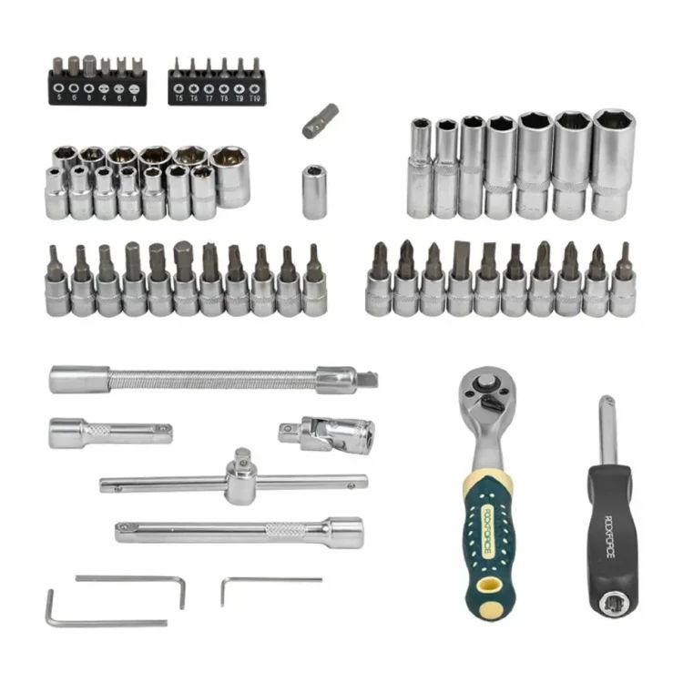 Set chei tubulare ROCKFORCE cu 66 de piese de 1/4" Set chei tubulare ROCKFORCE cu 66 de piese de 1/4"
