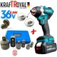 Cheie de impact fără fir Kraft 36V 10Ah 850 N/m + 8 adaptoare Cheie de impact fără fir Kraft 36V 10Ah 850 N/m + 8 adaptoare