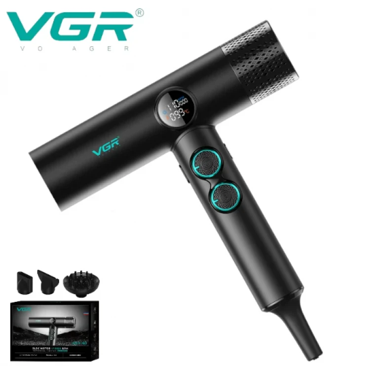 Uscător de păr profesional VGR V-401 cu afișaj LED, roșu și negru