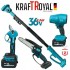 Set 4 în 1 Suflantă de frunze fără fir Foarfecă de grădină Foarfecă de tăiat crengi (Lubrifiere automată a lanțului) Tijă telescopică KRAFTROYAL 36V 8.0AH