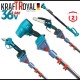 Set 4 în 1 Suflantă de frunze fără fir Foarfecă de grădină Foarfecă de tăiat crengi (Lubrifiere automată a lanțului) Tijă telescopică KRAFTROYAL 36V 8.0AH