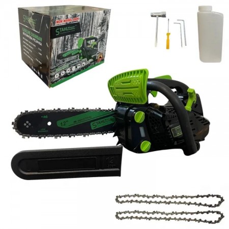 Mini ferăstrău pe benzină STAHLMAYER 25.4cc, lamă 30cm, 2 lanțuri Mini ferăstrău pe benzină STAHLMAYER 25.4cc, lamă 30cm, 2 lanțuri