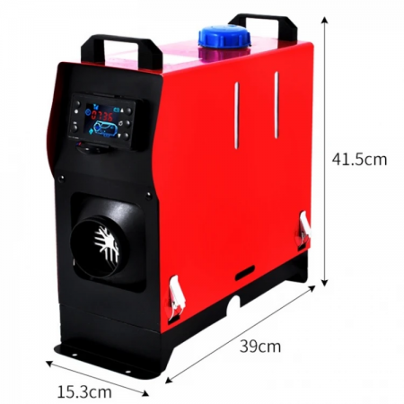 Aeroterma diesel, HAWEK 8kW – pentru rulote, autoutilitare și garaje 12V / 24V / 220V, control de la distanta, set complet