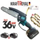 Foarfecă fără fir pentru vită de vie, prelungitor și fierăstău pentru crengi cu ungere automată, 36V 8AH, set KRAFTROYAL fără perii 3 în 1