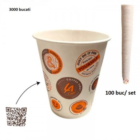 Pahare de carton 3000 bucăți pentru masine de cafea Pahar de hârtie durabil de unică folosință 6,5 oz 200 ml