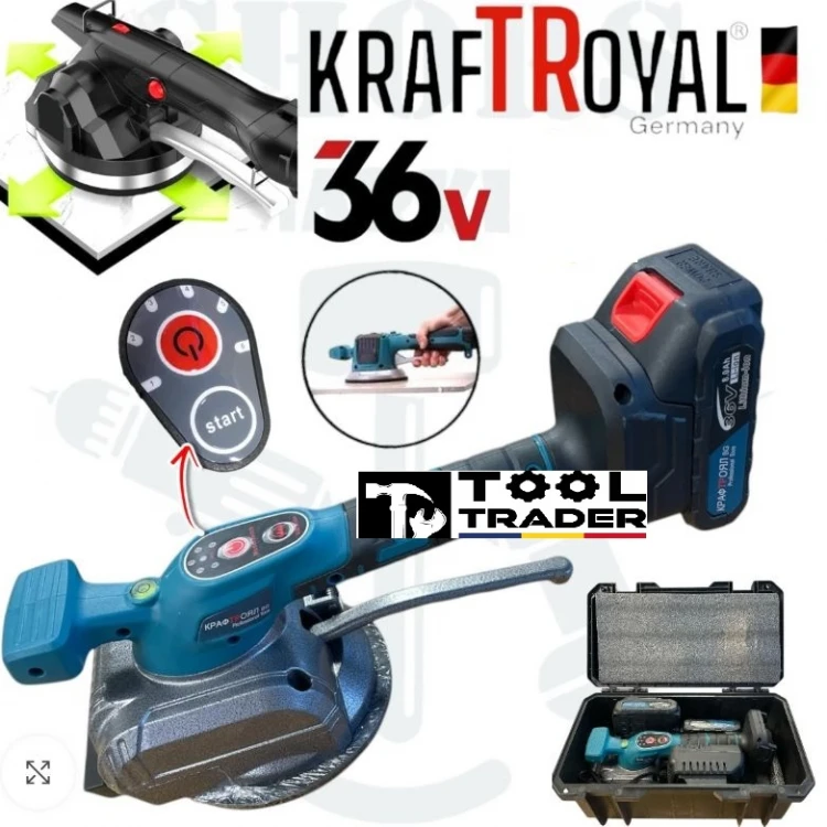 VENTUZĂ DE ASPIRAȚIE REÎNCĂRCABILĂ PENTRU GRESIE 36V 8AH (VIBRATOR) KRAFTROYAL