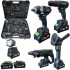 SET 5 IN 1, SURUBELNITA CU IMPACT, POLIZOR UNGHILAR,LANTERNA LED, PERCOTOR PE BATERII, 36V 10 A, STAHLMAYER BLACK PRO
