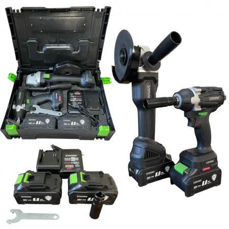 SET POLIZOR UNGHILAR FARA FIR SI IMPACT 36V 8Ah STAHLMAYER BLACK PRO