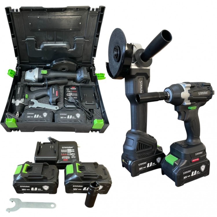SET POLIZOR UNGHILAR FARA FIR SI IMPACT 36V 8Ah STAHLMAYER BLACK PRO SET POLIZOR UNGHILAR FARA FIR SI IMPACT 36V 8Ah STAHLMAYER BLACK PRO