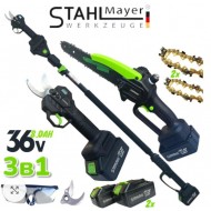 Foarfecă și ferăstrău fără fir, prelungitor,3 în 1 36V 8AH STAHLMAYER BLACK Foarfecă și ferăstrău fără fir, prelungitor,3 în 1 36V 8AH STAHLMAYER BLACK