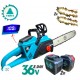 Ferăstrău fără fir 36V 8AH TAIGA Indicator baterie cu lubrifiere automată a lanțului în % Ferăstrău fără fir 36V 8AH TAIGA Indicator baterie cu lubrifiere automată a lanțului în %