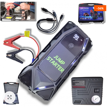 STARTER AUTO MULTIFUNCTIONAL, JUMP STARTER BOOSTER PORTABIL DE 12 V, CU LANTERNA