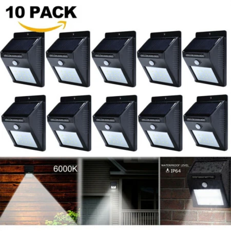 OFERTĂ PROMOȚIONALĂ : 10PCS PUTERNIC SOLARE PUTERNIC CONDUS LAMPĂ CU SENZOR DE 500LM