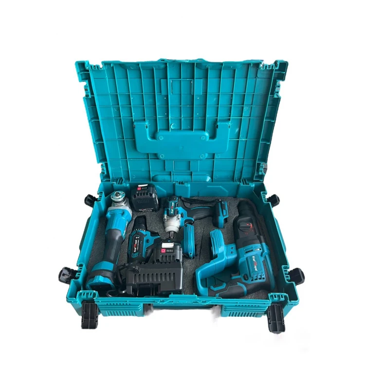 PACHET TOP HELPER 4 PIESE : BORMASINA CU IMPACT+BORMASINA DE GAURIT SI INSURUBAT+FLEX+CIOCAN ROTOPERCUTOR CU 3 ACUMULATORI 36V 8AH
