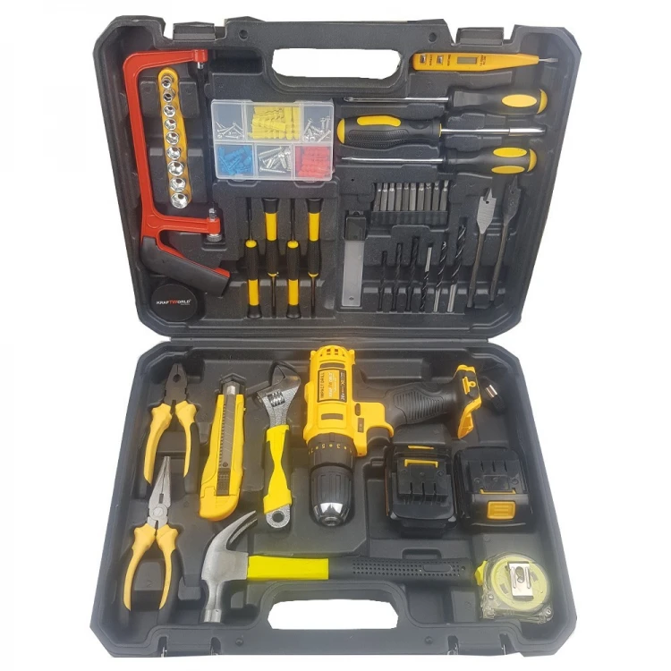 MAȘINA DE GAURIT SI INȘURUBAT CU PERCUȚIE KRAFTROYAL XR 110 ACCESORII,2 ACUMULATORI,36V,8AH