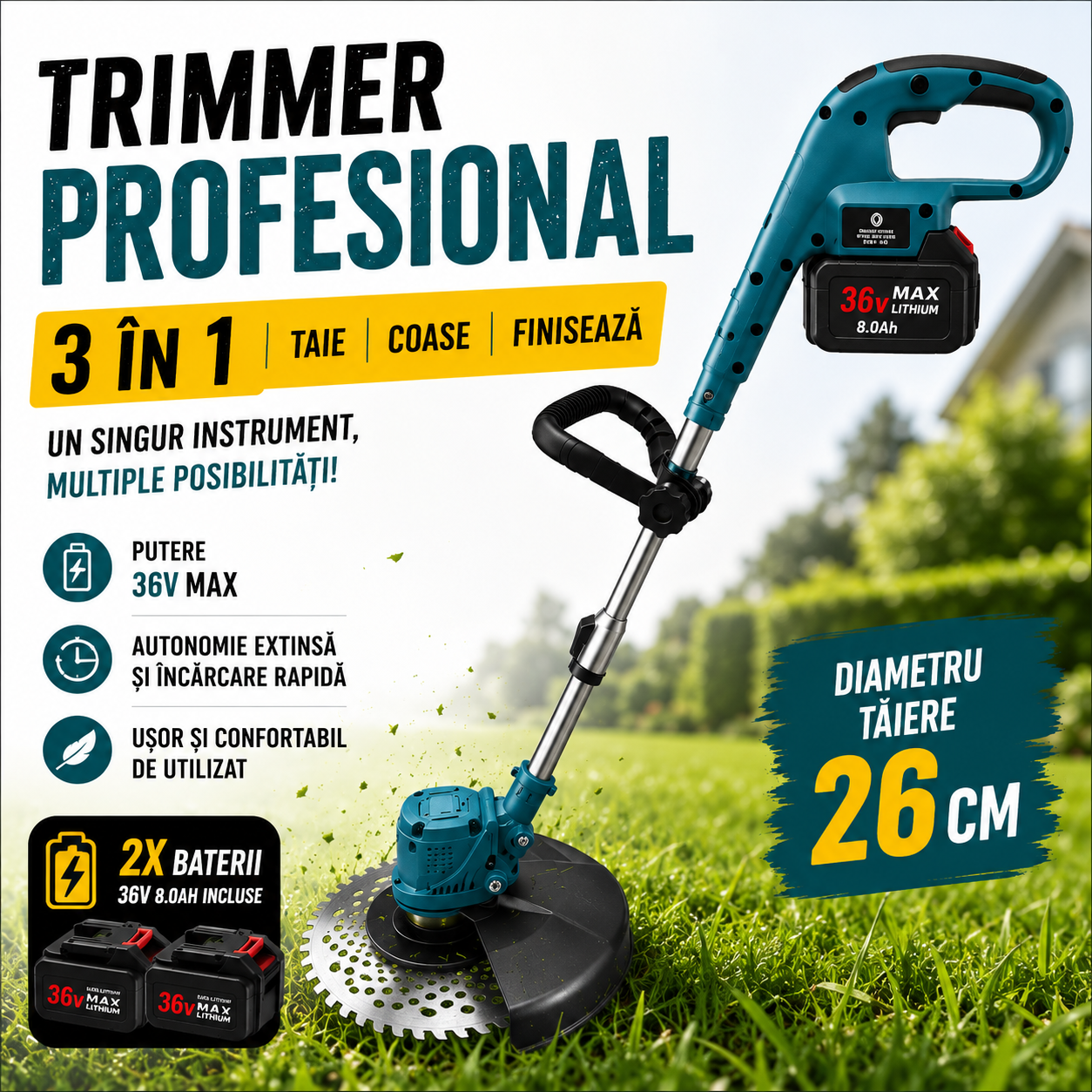 Trimmer 36V detaliu